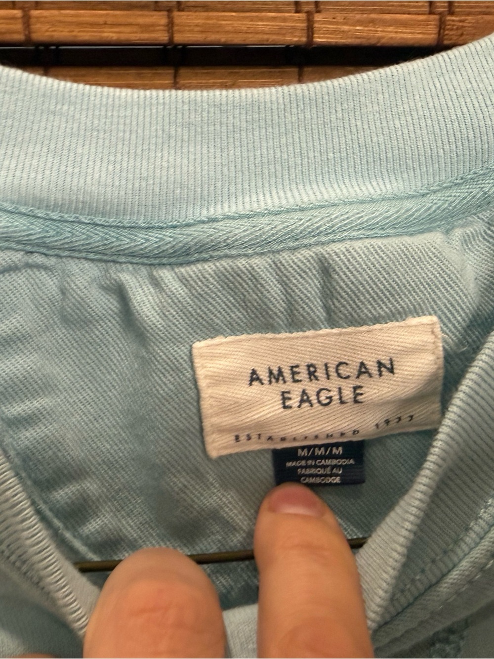 American Eagle Flower Light Blue Crewneck Sweatshirt - Picture 3 of 5